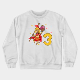 I am 3 with Spartan - kids birthday 3 years old Crewneck Sweatshirt